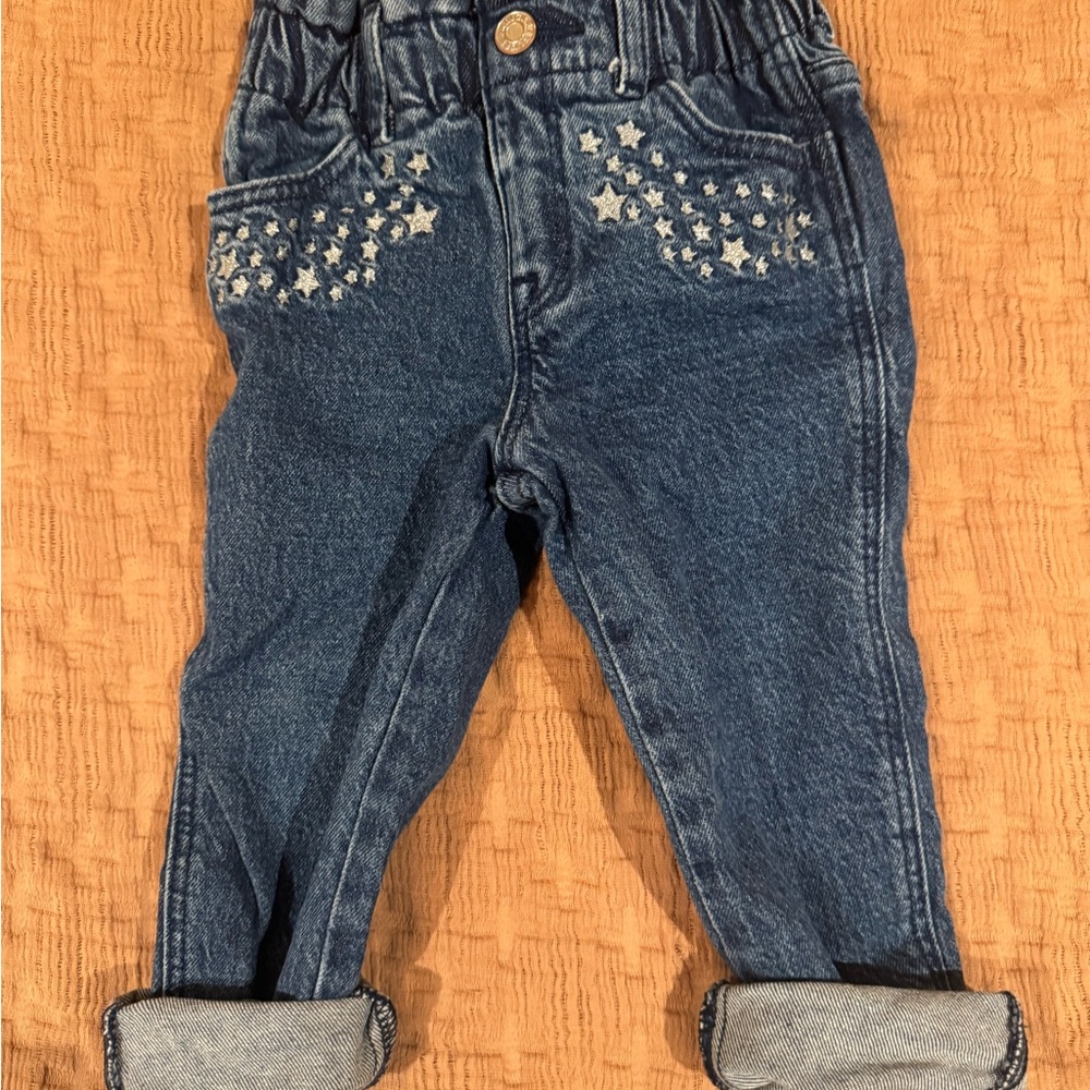 GAP Kids Blue Star-Embellished Jeans